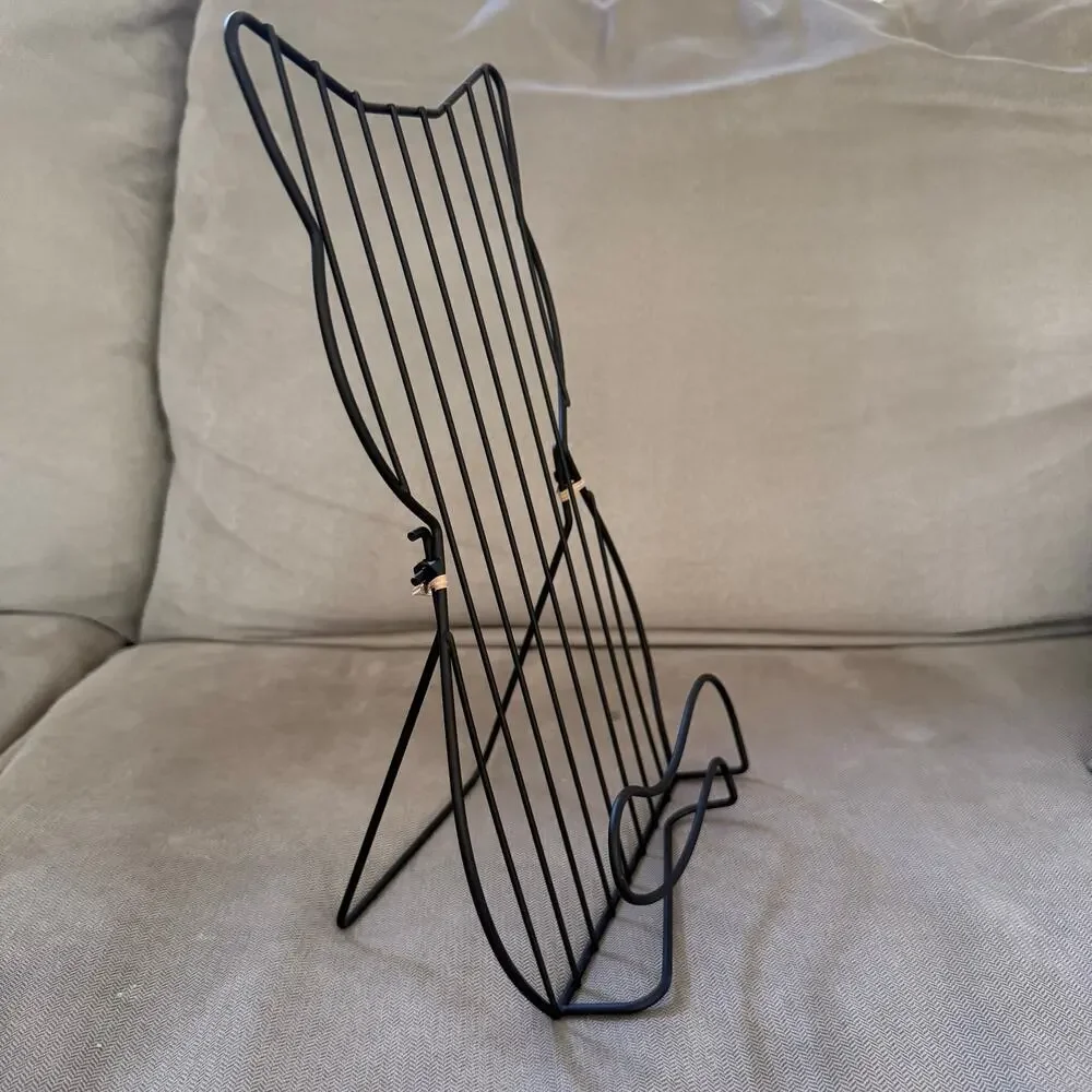 Kikkerland Cat Book Stand Black Metal Cookbook Recipe Holder NEW in Box